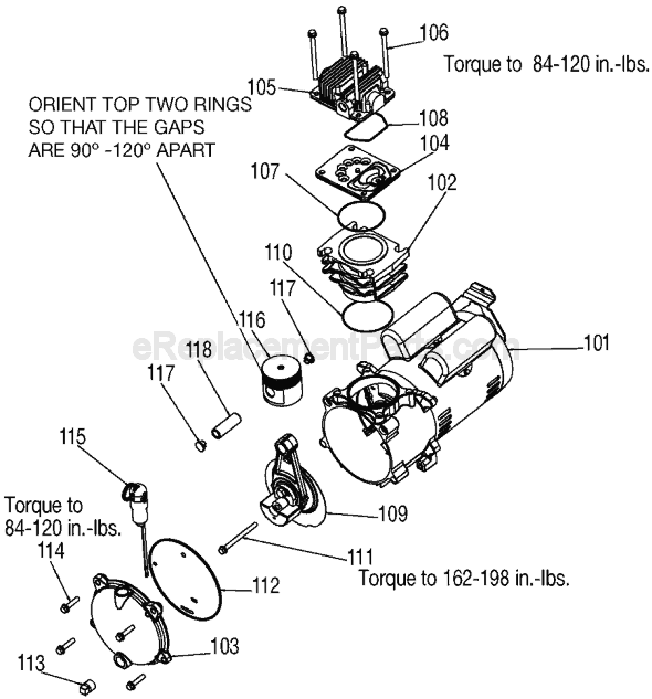 Page B Diagram and Parts List for C3555 Type 1 Porter Cable Compressor